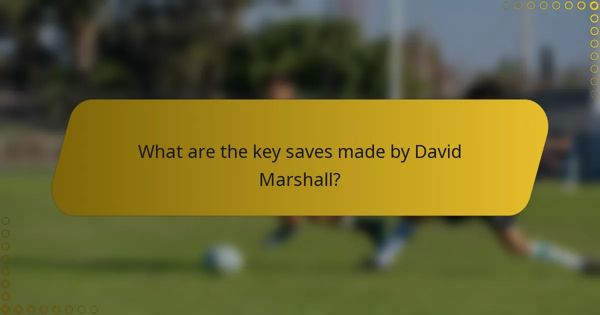 What are the key saves made by David Marshall?