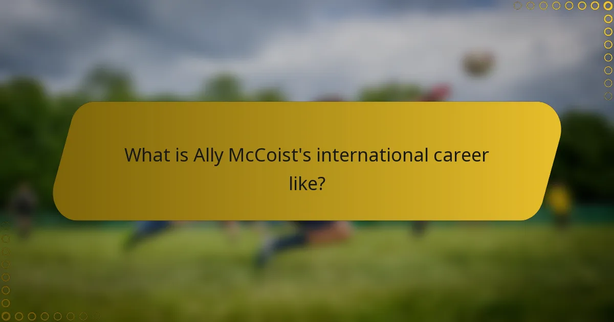 What is Ally McCoist's international career like?